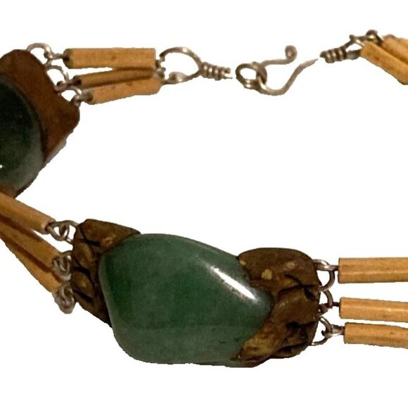 SOUTHWESTERN Boho estate green adventurine Crystal bracelet women preloved jewel - Picture 2 of 4